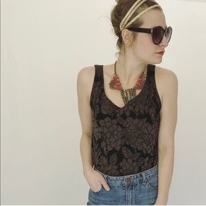 90s Vintage Stretch Hanky Panky Grunge Floral Tank